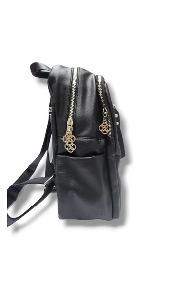 Cakgo 305-25 Deri Fermuarlı 3 Bölmeli Kadın Sırt Çantası - 3