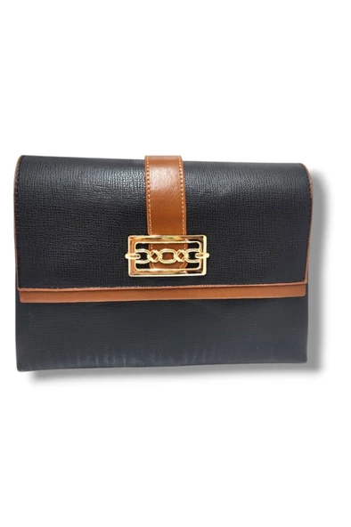 Cakgo 310-25 Kare Baskılı Deri 5 Bölmeli Omuz Askılı Kadın Çanta