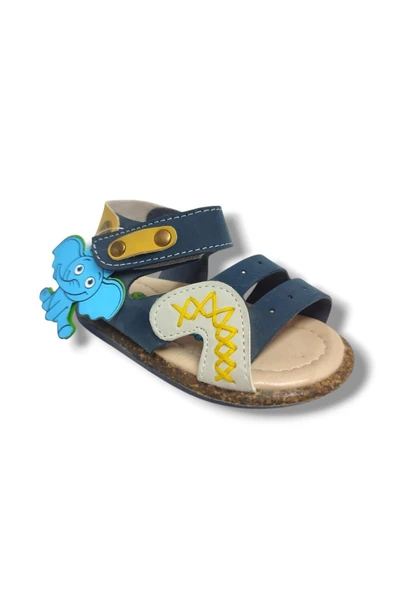 Şirinbebe 1634-20 Anatomik Dikiş Cırtlı Bebek Erkek Sandalet Lacivert Sarı 18-20 ürün görseli