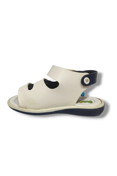 Şirinbebe 1602-20 Anatomik Tek Cırtlı Erkek Çocuk Sandalet Lacivert Beyaz 21-25 - Resim 3