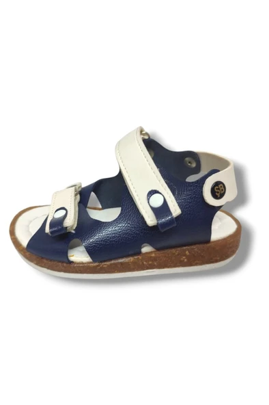 Şiringenç 1585-20 Anatomik Çift Cırt Bant Erkek Çocuk Sandalet Lacivert Beyaz 21-25 - Resim 2