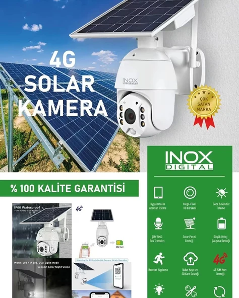 3MP Su Geçirmez 4G SİM KART DESTEKLİ PTZ SOLAR Bulut Kayıt Destekli KAMERA INOX-216IPC - 3