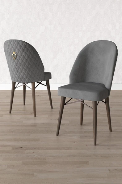 Calvin Barok Desen 80x132 Mdf Açılabilir Mutfak Masası Takımı 4 Adet Sandalye Gri - 3