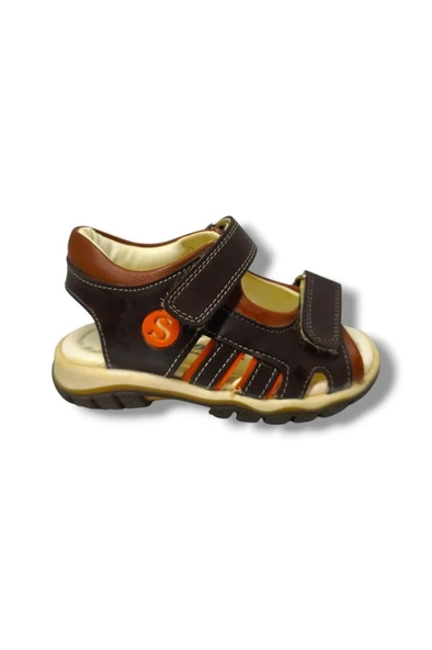 Seyfı 3051-20 2 Cırtlı Erkek Sandalet Kahverengi Turuncu - Resim 2