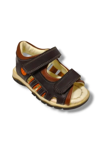 Seyfı 3051-20 2 Cırtlı Erkek Sandalet Kahverengi Turuncu ürün görseli