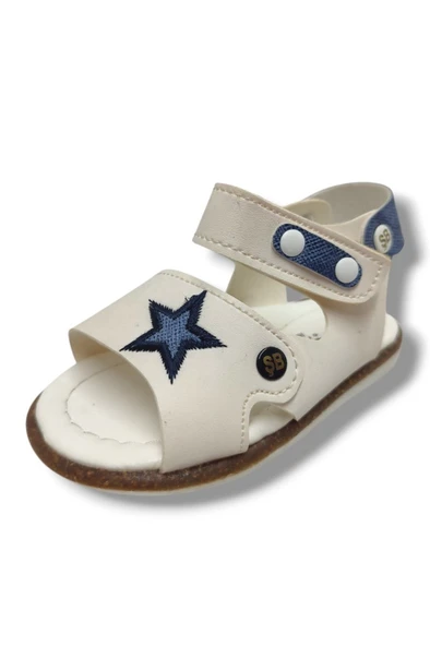 Şiringenç 1716-20 Anatomik Cırt Bant Yıldız Erkek Çocuk Sandalet Beyaz Mavi 18-20 ürün görseli