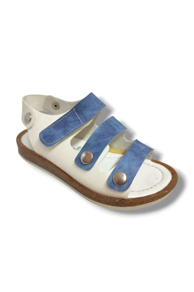 Şiringenç 1672-20 3 Bant Erkek Çocuk Sandalet Beyaz Mavi 26-30 ürün görseli