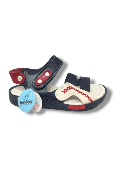 Şirinbebe 1601-20 Anatomik Dikiş Cırtlı Erkek Çocuk Sandalet Lacivert Beyaz 26-30 - Resim 2