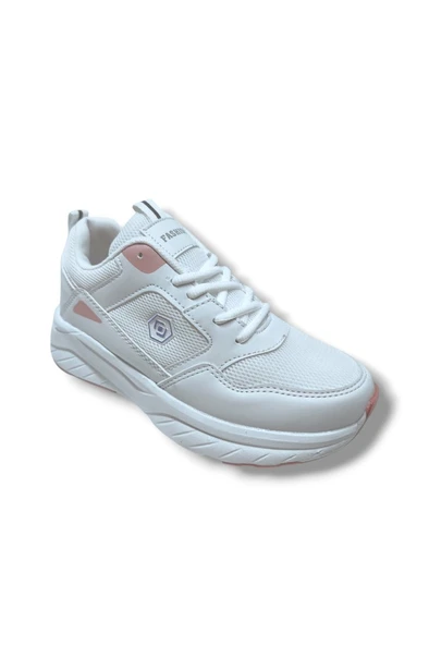 Queen Step 2110-25 Deri Anorak Anatomik Kadın Sneaker Beyaz Pembe ürün görseli 1