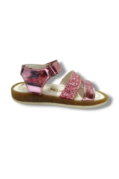 Wendy Bebek 3010-20 Rugan Deri Simli Şerit Kız Çocuk Sandalet - Resim 3