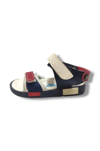 Şiringenç 1736-20 Anatomik Cırt Bant Örgü Kumaş Erkek Çocuk Sandalet Lacivert Kırmızı 21-25 - Resim 2