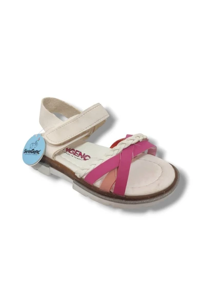 Şiringenç 1618-20 Çapraz Örgü Şerit Kız Çocuk Sandalet Beyaz Pembe 26-30 ürün görseli