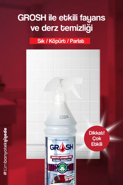 Grosh Ultra Güçlü Banyo Temizleyici ve Kireç Çözücü Sprey (Büyük Boy) - 4