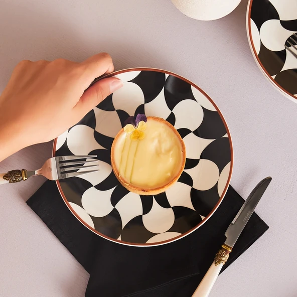 Karaca Silvia 6 Parça Porselen Pasta Seti 19 Cm - Resim 2