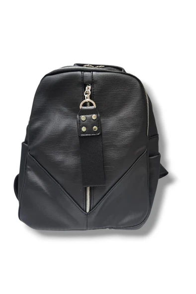 Cakgo 305-25 Deri Fermuarlı 3 Bölmeli Kadın Sırt Çantası