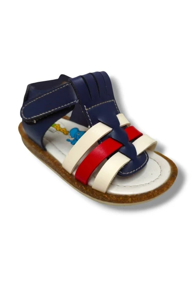 Şirinbebe 3019-20 3 Şeritli Cırt Bant Erkek Çocuk Sandalet Lacivert Kırmızı 21-25 ürün görseli