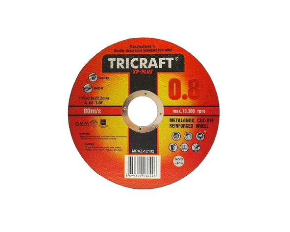 İnox Kesici Taş 115 mm TRİCRAFT MES 3301