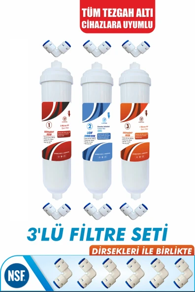 Kapalı Kasa Su Arıtma Cihazları Için Inline 3'lü Filtre Seti 6 Aylık Bakım Seti ürün görseli