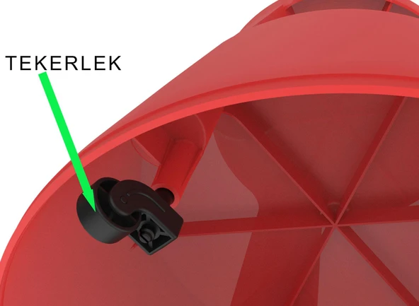 Basamaklı Kaymaz Tabure Kırmızı - Resim 10