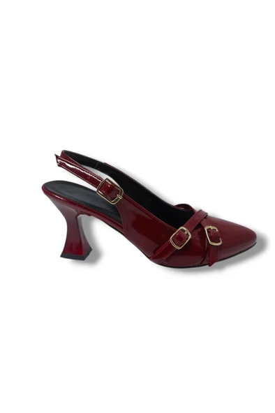 Mengi M901-25 Rugan Bantlı İnce Topuk Kadın Ayakkabı - Resim 2