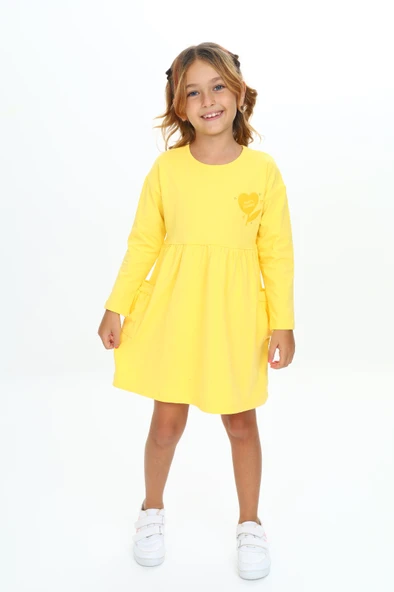 Toontoy Kız Çocuk Baskılı Elbise - 2