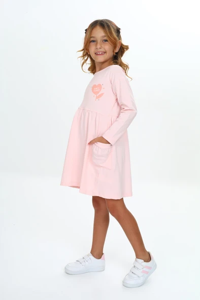 Toontoy Kız Çocuk Baskılı Elbise - 8