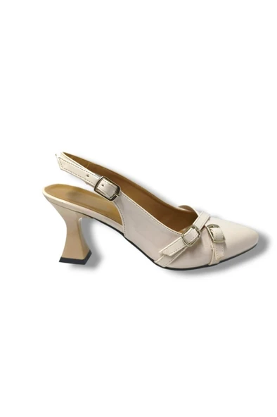 Mengi M901-25 Rugan Bantlı İnce Topuk Kadın Ayakkabı - Resim 5