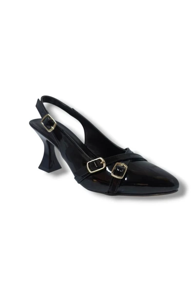 Mengi M901-25 Rugan Bantlı İnce Topuk Kadın Ayakkabı - Resim 7