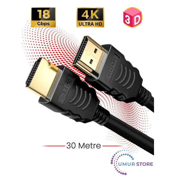 HDMI 2.0 4K Ultra Hd 60 Hz Ses ve Görüntü Aktarım Kablosu 30 Metre ürün görseli 1