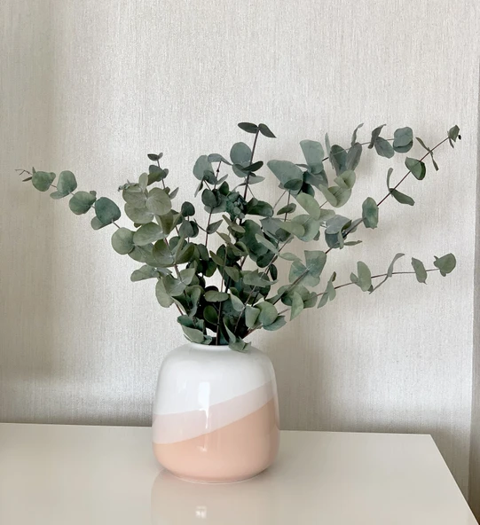 YAPAY ÇİÇEKÇİNİZ Dekoratif 3’lü Set: 8’li Yapay Lale Demeti + Okaliptus Demeti + 3’lü Pamuk Otu – Salon & Masa Çiçek Aranjmanı - Resim 7