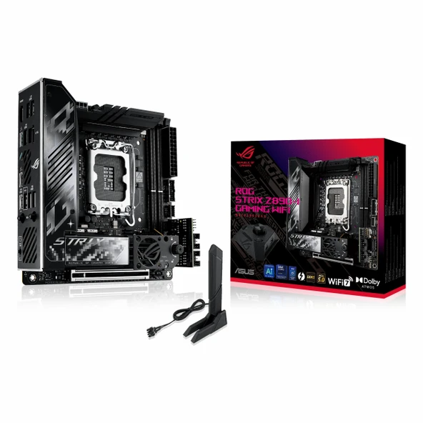 Asus ROG Strix Z890-I Gaming WiFi DDR5 (9200MHz)OC M.2 HDMI/USB-C PCIe 5.0 1851P mITX Anakart - 1