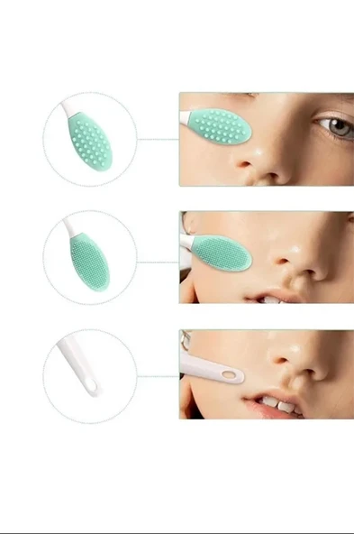 Siyah Nokta Burun ve Cilt Yüz Temizleyici Fırça Siyah Nokta Temizleme Dudak Peeling Fırçası Çilek - 2