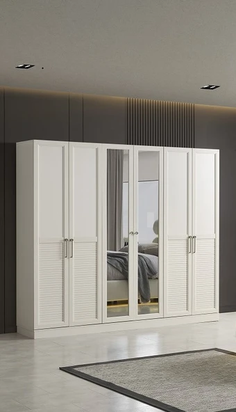 ELABOR MDF 6 KAPAKLI DOLAP ürün görseli 1