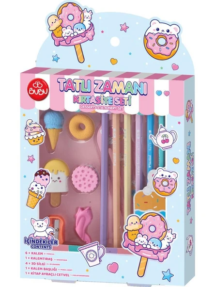 BU-BU KIRTASIYE SETI TATLI ZAMANI BUBU-KST004 ürün görseli 1
