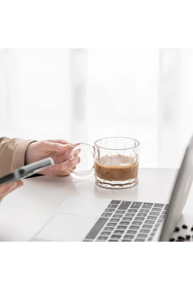 Akayev Halka Kulplu 6lı Cam Kupa Seti Desen1 - 2