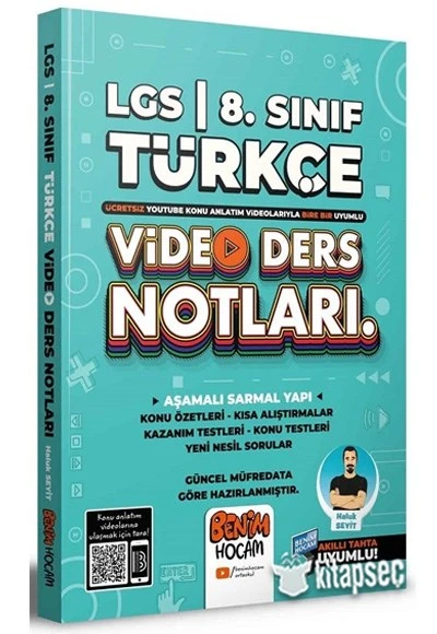 LGS 8. Sınıf Türkçe Video Ders Notları Benim Hocam Yayınları