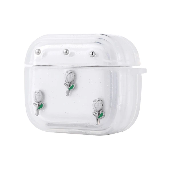 Airpods 4 Airbag 44 Airbag Tasarımlı Simli Şeffaf Kutup Kılıf ürün görseli