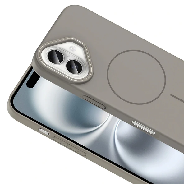 iPhone 16 Plus Kılıf M-safe Şarj Özellikli Ruby Sert Kapak - Resim 6