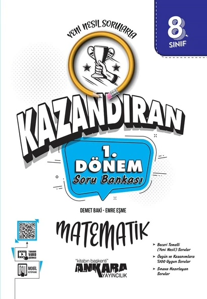 8. Sınıf LGS Matematik 1. Dönem Kazandıran Soru Bankası Ankara Yayıncılık ürün görseli 1