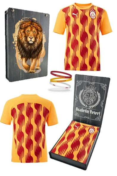 Galatasaray Orijinal Lisanslı Sıfır Yaka A Takım Antrenman 5 Yıldızlı T-Shirt + Bileklik Set Hediyelik Ahşap Kutulu ürün görseli 1