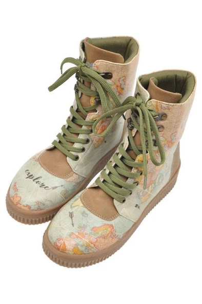 Kadın Vegan Deri Mavi Uzun Bot  Explore Tasarım - 2