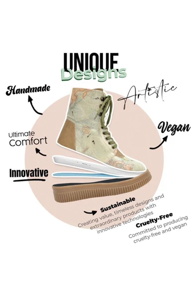 Kadın Vegan Deri Mavi Uzun Bot  Explore Tasarım - 5