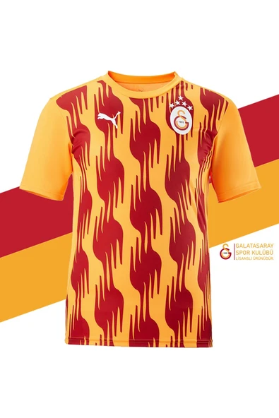 Galatasaray Orijinal Lisanslı Sıfır Yaka A Takım Antrenman 5 Yıldızlı T-Shirt + Şal Kaşkol Set Hediyelik Ahşap Kutulu - 6