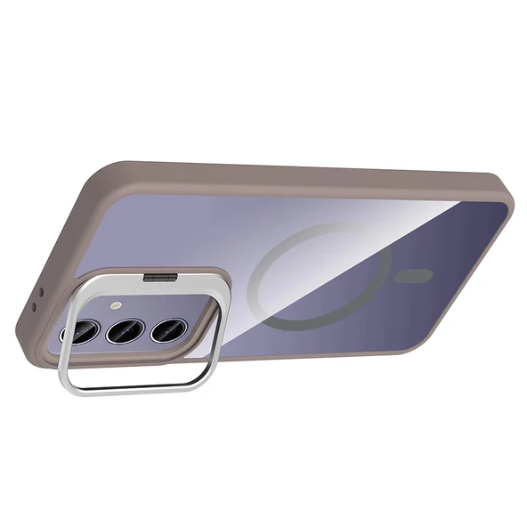 Galaxy S25 Plus Kılıf Standlı ve Kamera Lens Hediyeli M-Safe Şarj Özellikli Etro Kapak - Resim 11