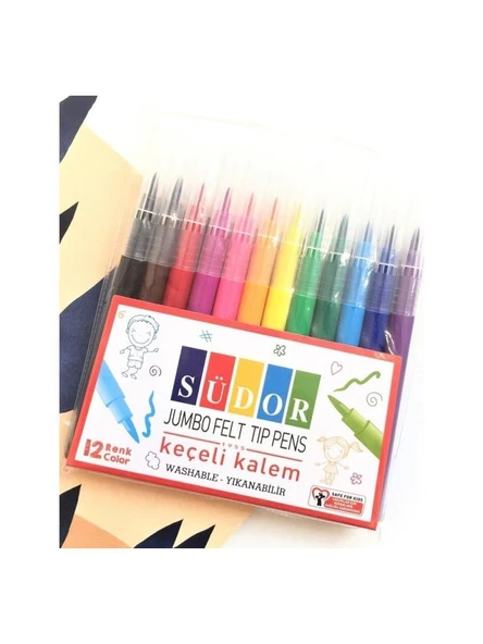 KECELI KALEM SUDOR JUMBO 12 RENK (KK02) ürün görseli