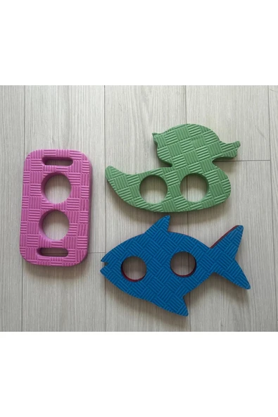 3'lü Havuz Makarnası Deniz Makarnası Kilidi- BALIK-ÖRDEK-DİKDÖRTGEN - Karışık Renkler - Resim 3