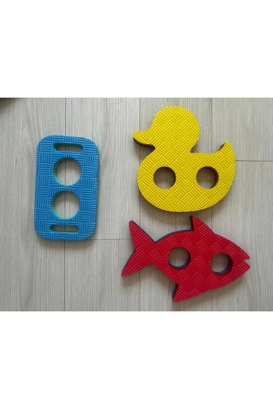 3'lü Havuz Makarnası Deniz Makarnası Kilidi- BALIK-ÖRDEK-DİKDÖRTGEN - Karışık Renkler - Resim 2