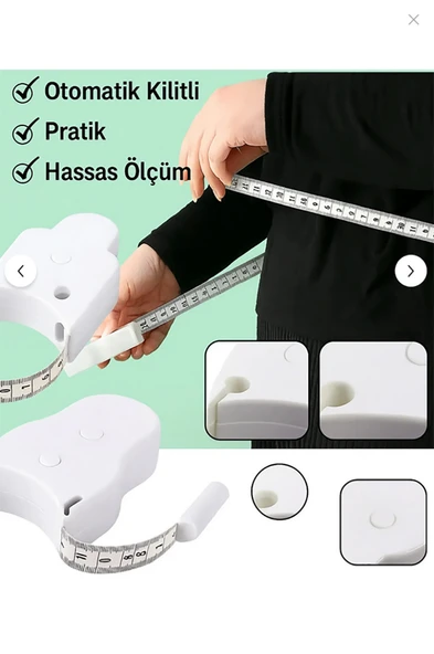 Ergonomik Vücut Ölçüm Mezurası  Otomatik Kilitli, Pratik ve Hassas Ölçüm Aracı - 2