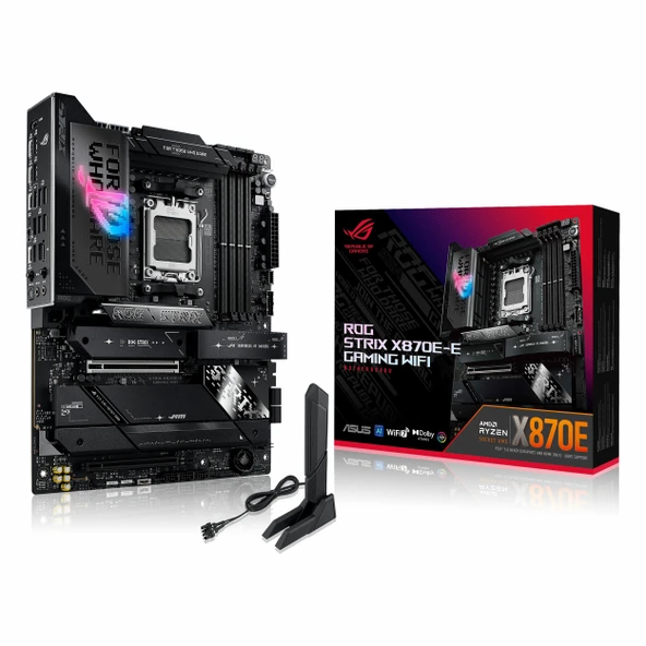 Asus ROG Strix X870E-E Gaming WiFi DDR5 (8400MHz)OC M.2 HDMI/USB-C PCIe 5.0 AM5 ATX Anakart ürün görseli 1