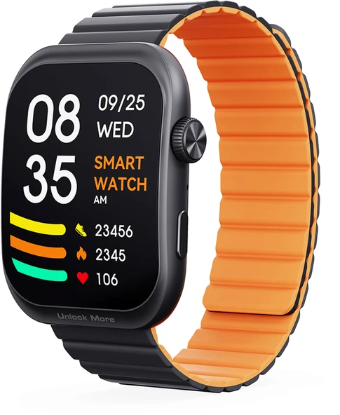 AUKEY SW-1U Akıllı Saat 1 Ultra 2,0 inc Amoled Ekran 15 gün Pil Ömrü IP67 Siyah ve Turuncu